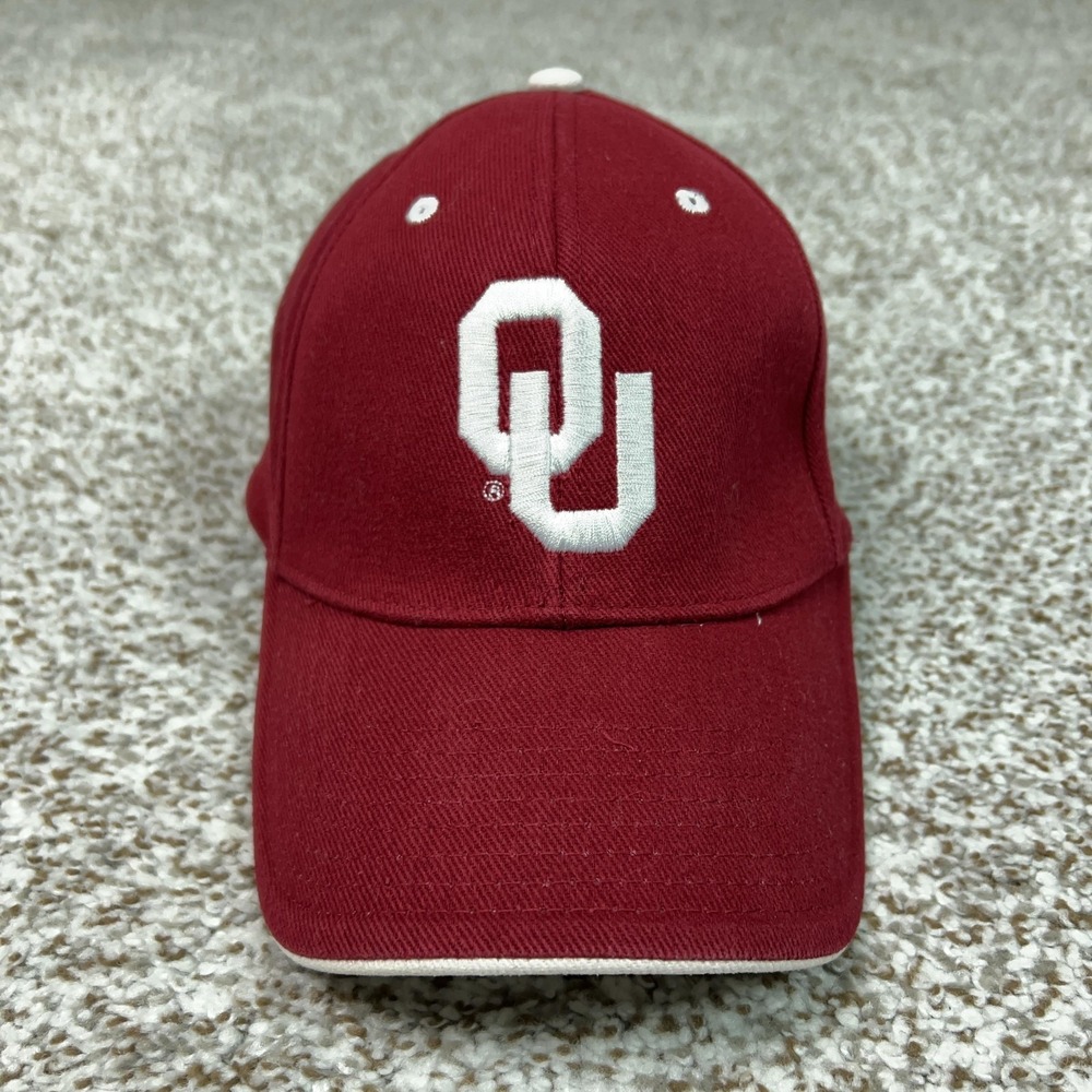 Oklahoma Sooners Hat Cap Strap Back Mens One Size Red NCAA Football Signatures